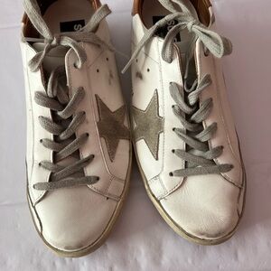 Golden Goose White and Gray Sneakers